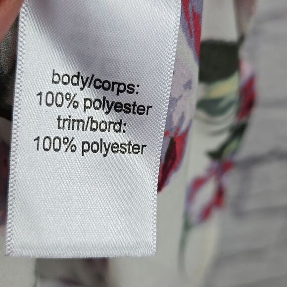 Maurices Plus XXL/20 White Floral Sheer Inset V Neck Tank Top Sleeveless Blouse - Picture 8 of 12